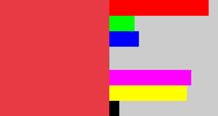 Hex color #e83a44 - lightish red