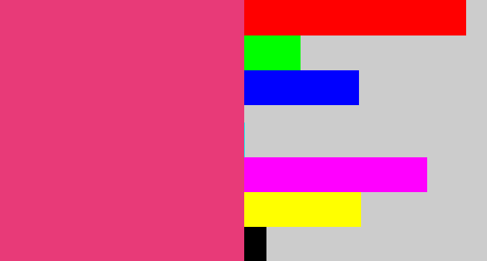 Hex color #e83a78 - darkish pink