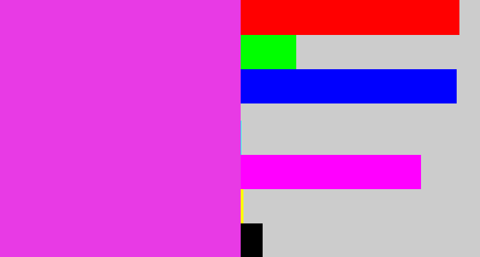 Hex color #e83ae5 - purple pink