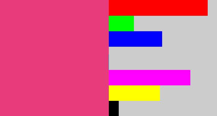 Hex color #e83b7c - darkish pink