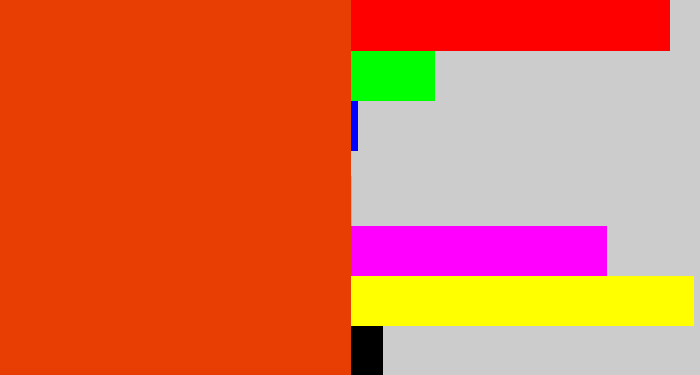 Hex color #e83e04 - orangish red