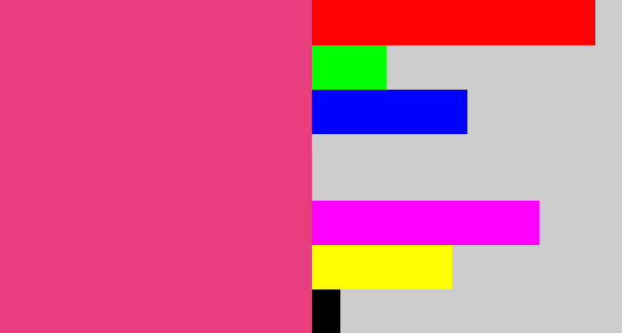 Hex color #e83e7f - darkish pink