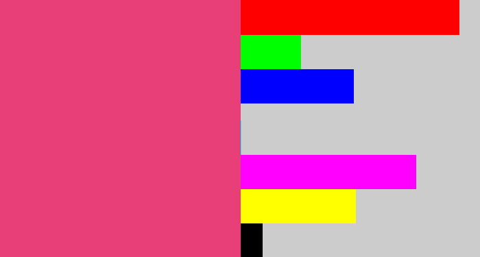Hex color #e83f79 - darkish pink