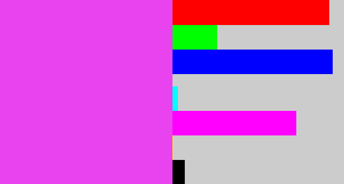 Hex color #e843ee - heliotrope