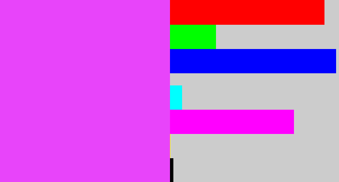 Hex color #e844fa - heliotrope