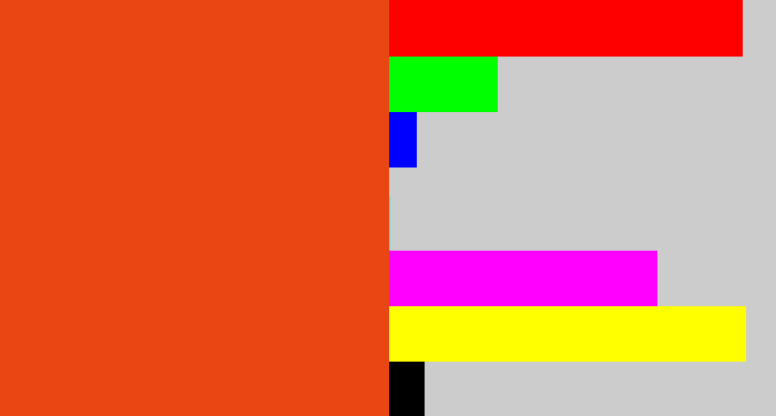 Hex color #e84713 - reddish orange