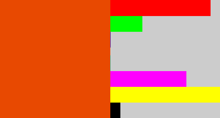 Hex color #e84901 - deep orange