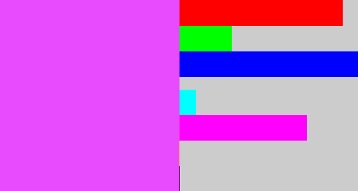 Hex color #e84afe - heliotrope