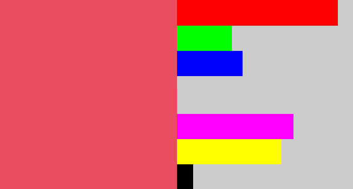 Hex color #e84e5f - pastel red