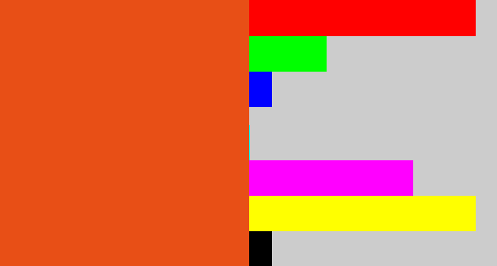 Hex color #e84f16 - reddish orange