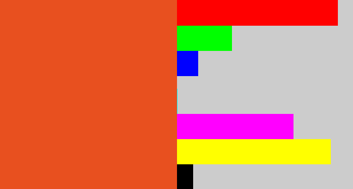 Hex color #e8501f - reddish orange
