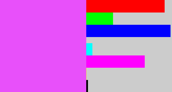 Hex color #e850fa - heliotrope