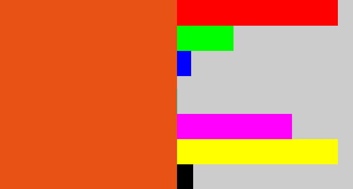 Hex color #e85214 - reddish orange