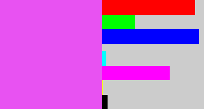 Hex color #e852f2 - heliotrope