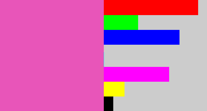 Hex color #e855b9 - purpleish pink