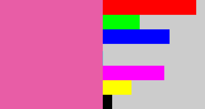 Hex color #e85da6 - medium pink