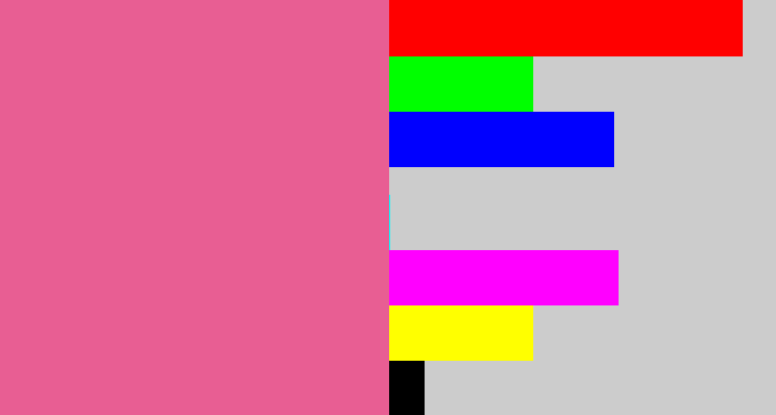 Hex color #e85e93 - medium pink