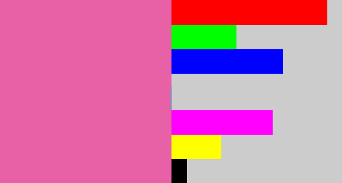 Hex color #e860a5 - medium pink