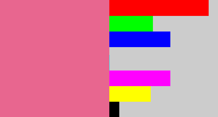 Hex color #e8668f - medium pink