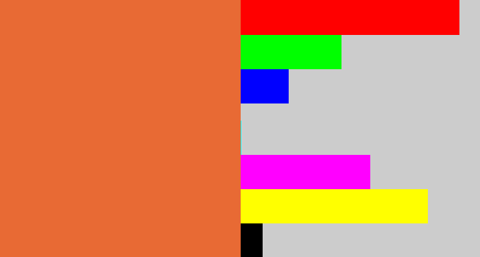 Hex color #e86a34 - dusty orange