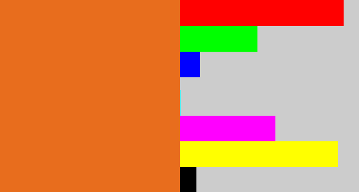 Hex color #e86d1d - orange