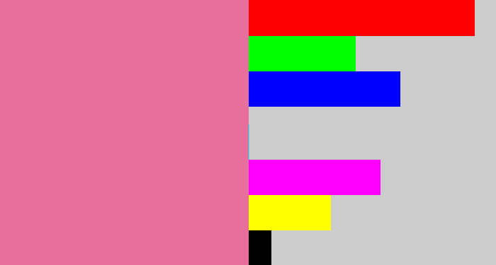 Hex color #e86e9b - medium pink