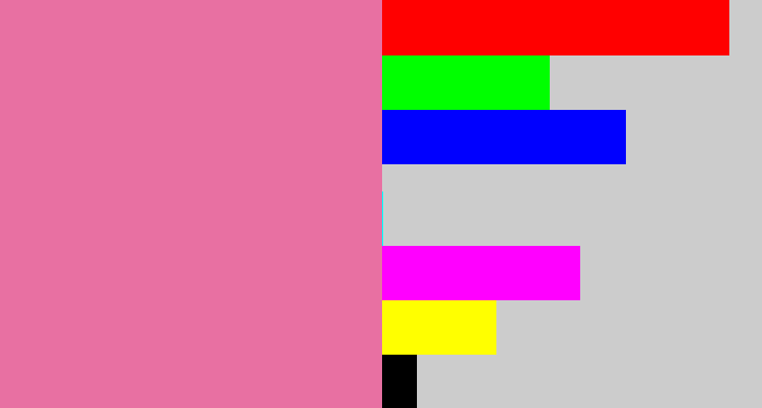 Hex color #e870a2 - medium pink