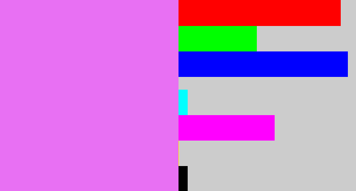 Hex color #e870f3 - purply pink