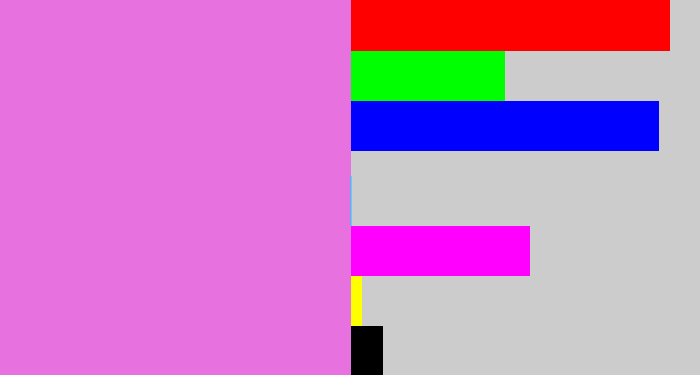 Hex color #e871e0 - purply pink