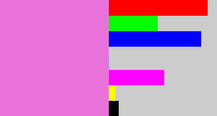 Hex color #e872da - purply pink