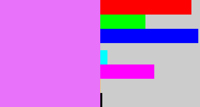Hex color #e872fa - purply pink