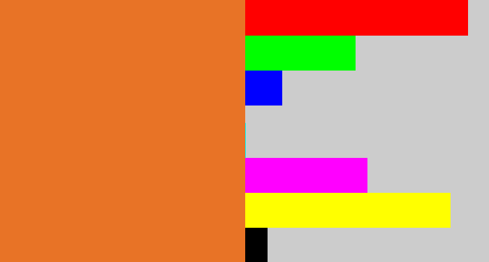 Hex color #e87326 - dusty orange
