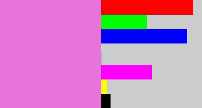Hex color #e874d9 - purply pink