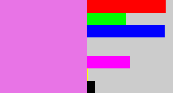 Hex color #e874e6 - purply pink