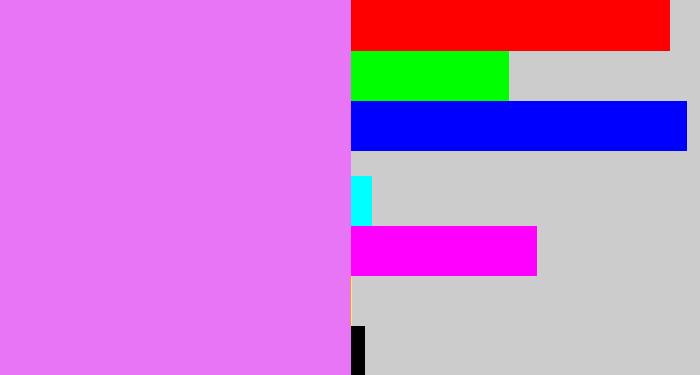 Hex color #e874f6 - purply pink