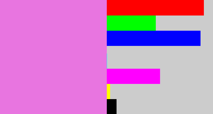 Hex color #e875e0 - purply pink