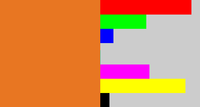 Hex color #e87622 - dusty orange