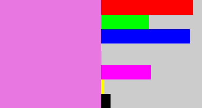 Hex color #e877e1 - purply pink