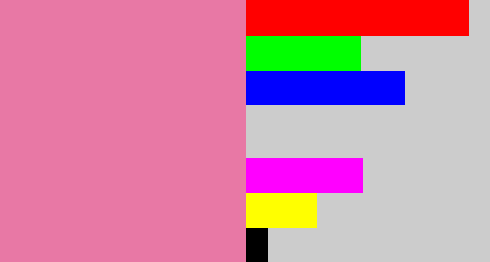 Hex color #e878a5 - pig pink