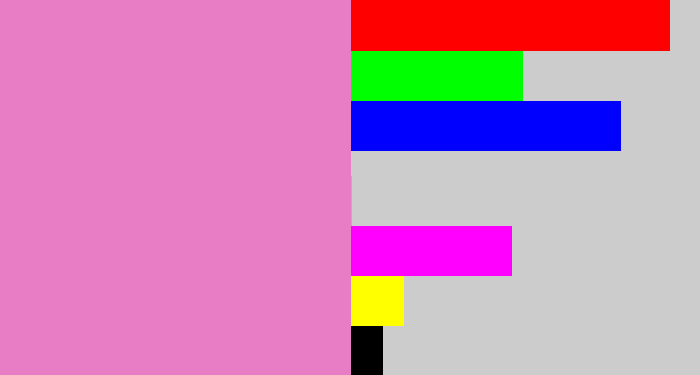 Hex color #e87dc5 - lavender pink