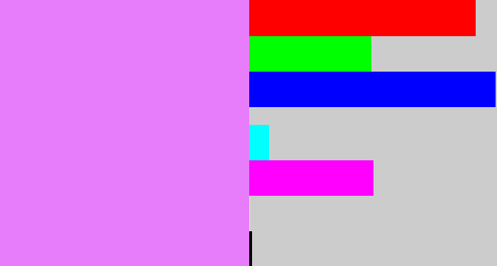 Hex color #e87dfc - purply pink