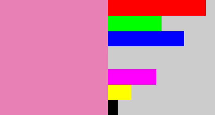 Hex color #e880b6 - pig pink