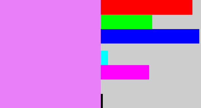 Hex color #e881f9 - purply pink