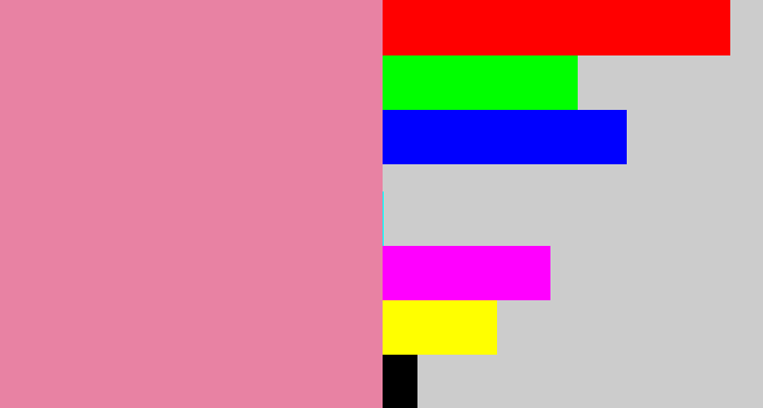Hex color #e882a3 - pig pink
