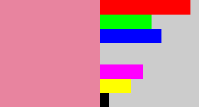 Hex color #e8849f - pig pink
