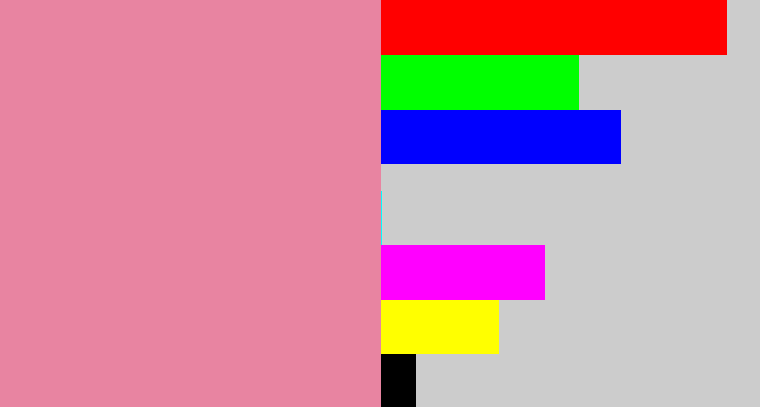 Hex color #e884a1 - pig pink