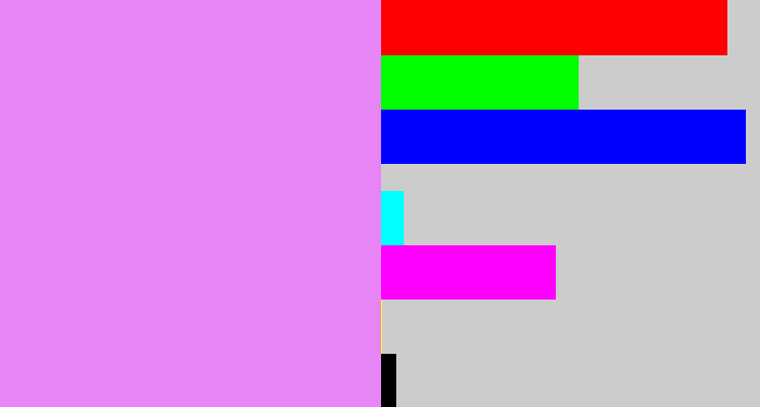 Hex color #e885f6 - purply pink