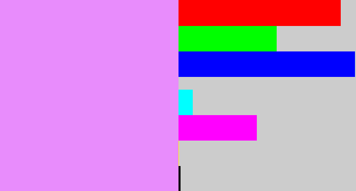 Hex color #e88cfc - purply pink