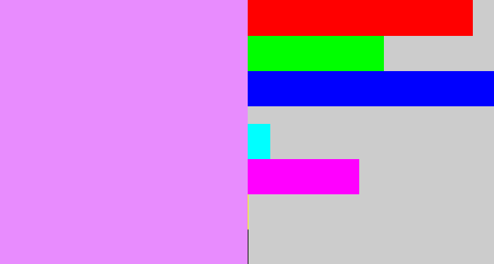 Hex color #e88cfe - lilac
