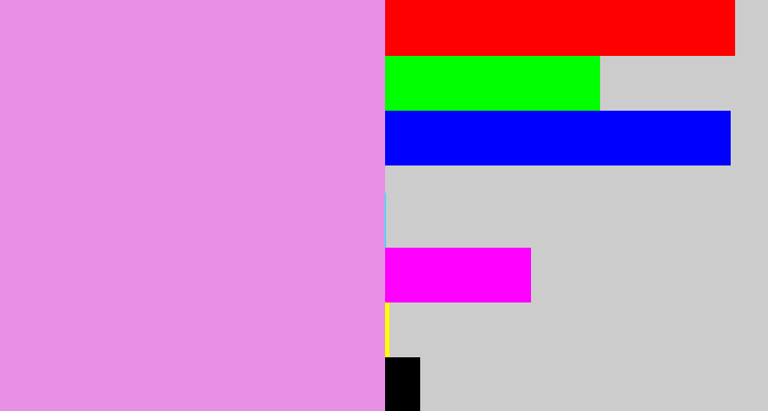 Hex color #e88fe6 - lavender pink